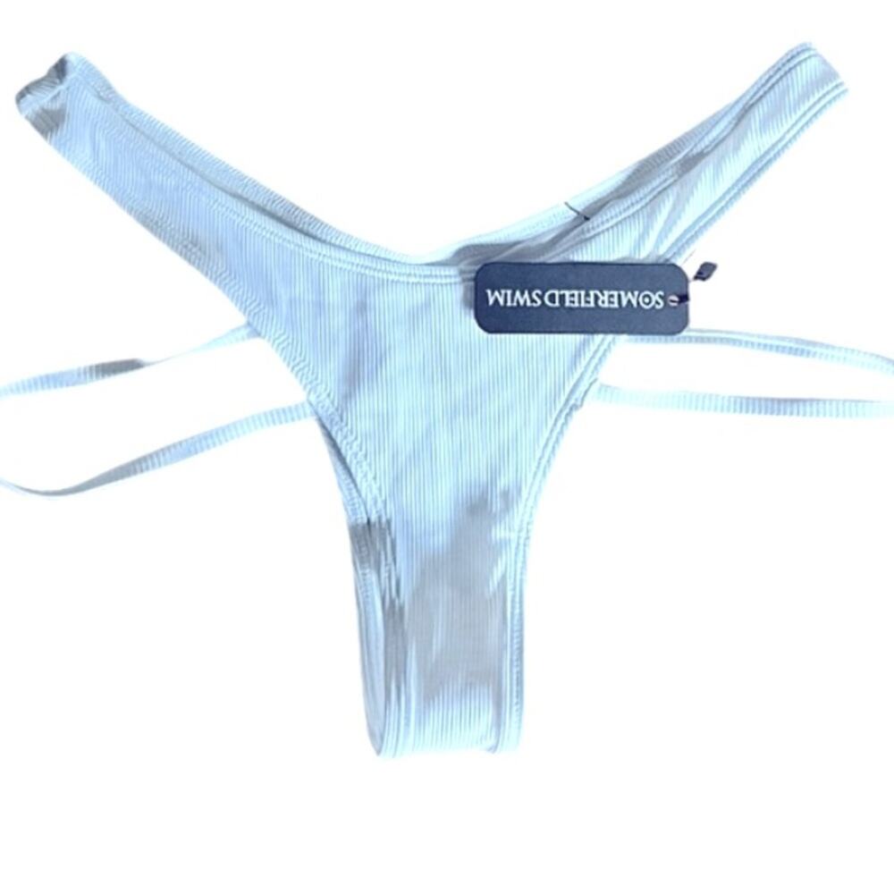 SOMERFIELD SWIM Asilah White Cheeky Bikini Bottoms Size Large - Picture 4 of 8